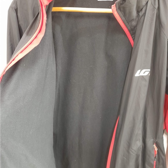 Men's Louis Garneau Red/Black Zip-Up Stretch Enerblock Cycling Jacket Medium - Picture 5 of 5